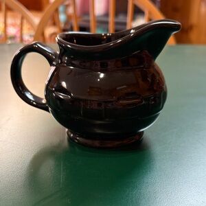 Longaberger Elegant Black Ceramic Sauce Pitcher